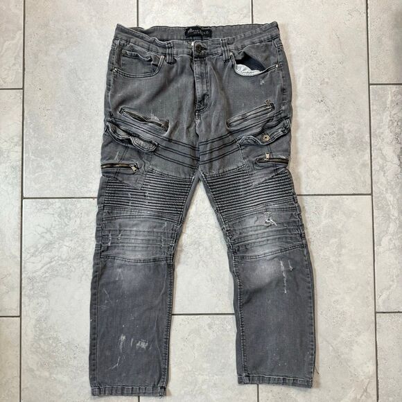 Vintage Y2K Marc Ecko Cut and Sew Y2K Size 36x30 Distressed Jeans - Picture 1 of 7